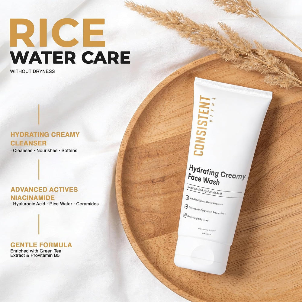 Hydrating Creamy Face Wash with Rice Water & Ceramides