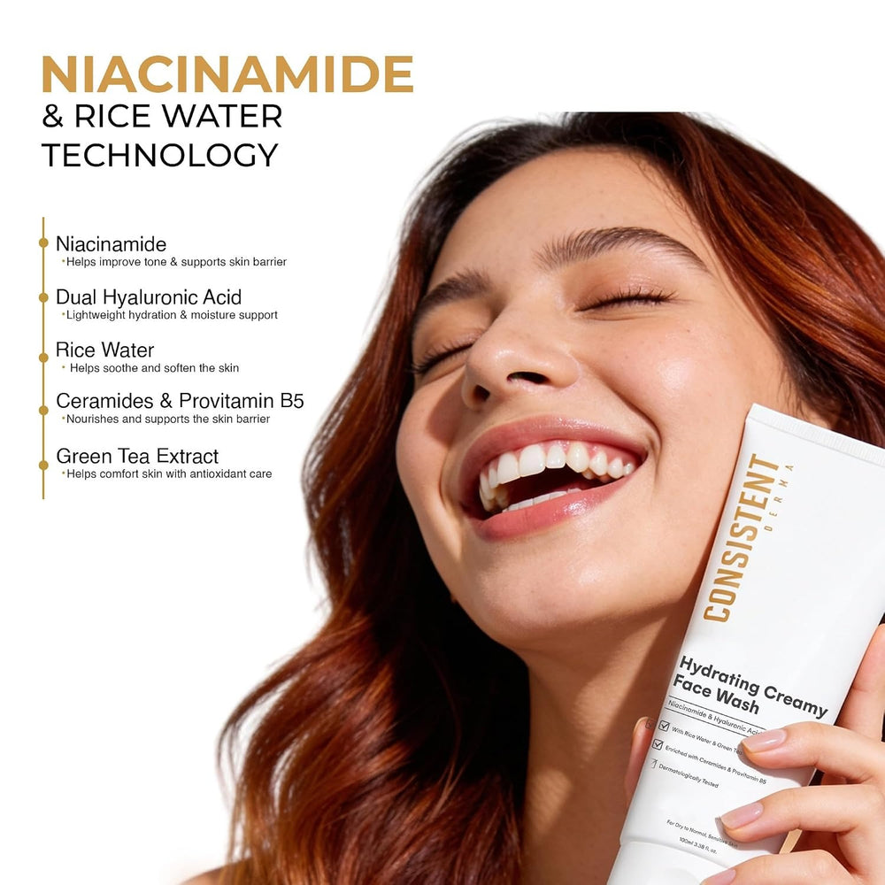 Hydrating Creamy Face Wash with Rice Water & Ceramides